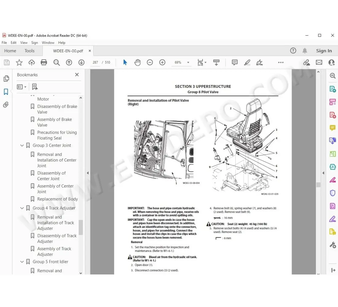 Hitachi excavator Zaxis ZX85USB-5A parts + service manual